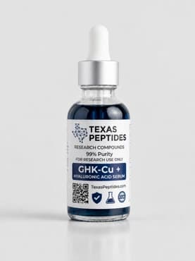 GHK-Cu + Hyaluronic Acid Serum (1.11% Copper Peptide Complex) research peptide vial